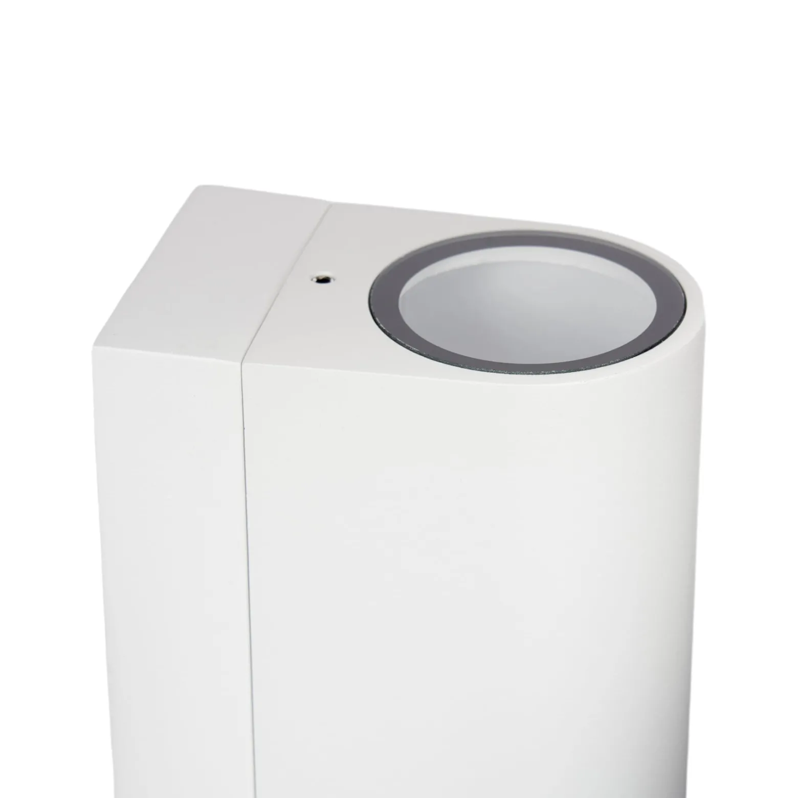 Prios Außenwandleuchte Tetje, weiß, rund, Sensor, 2er-Set