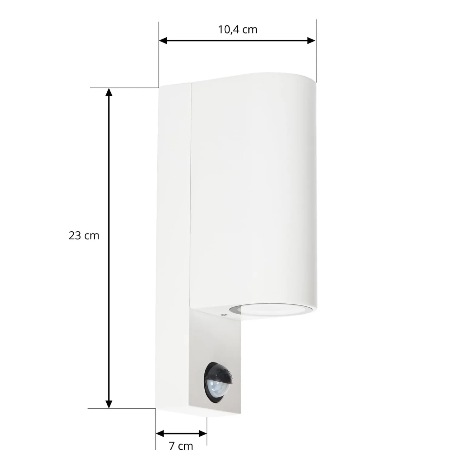 Prios Außenwandleuchte Tetje, weiß, rund, Sensor, 2er-Set