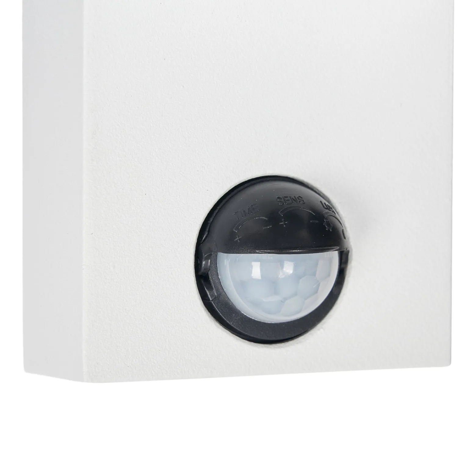 Prios Außenwandleuchte Tetje, weiß, rund, Sensor, 2er-Set