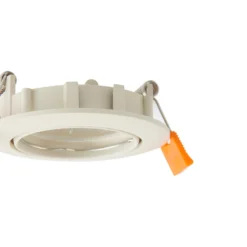 Prios Deckeneinbauleuchte Fibur, beige, Zink, Ø 8,2 cm