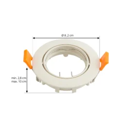 Prios Deckeneinbauleuchte Fibur, beige, Zink, Ø 8,2 cm
