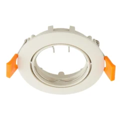 Prios Deckeneinbauleuchte Fibur, beige, Zink, Ø 8,2 cm