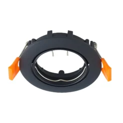 Prios Deckeneinbauleuchte Fibur, schwarz, Zink, Ø 8,2cm, 3er