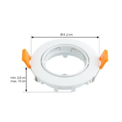 Prios Deckeneinbauleuchte Fibur, weiß, Zink, Ø 8,2 cm, 3er