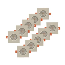 Prios Einbauleuchte Fibur, beige, 9 cm, GU10, 10er