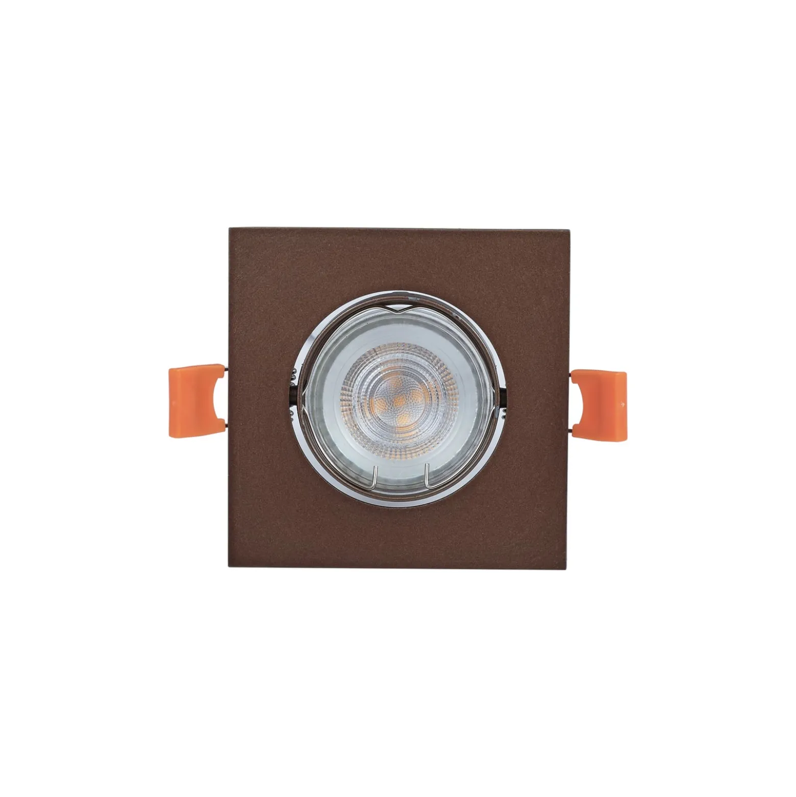 Prios Einbauleuchte Fibur, bronze matt, 9 cm, GU10, 10er