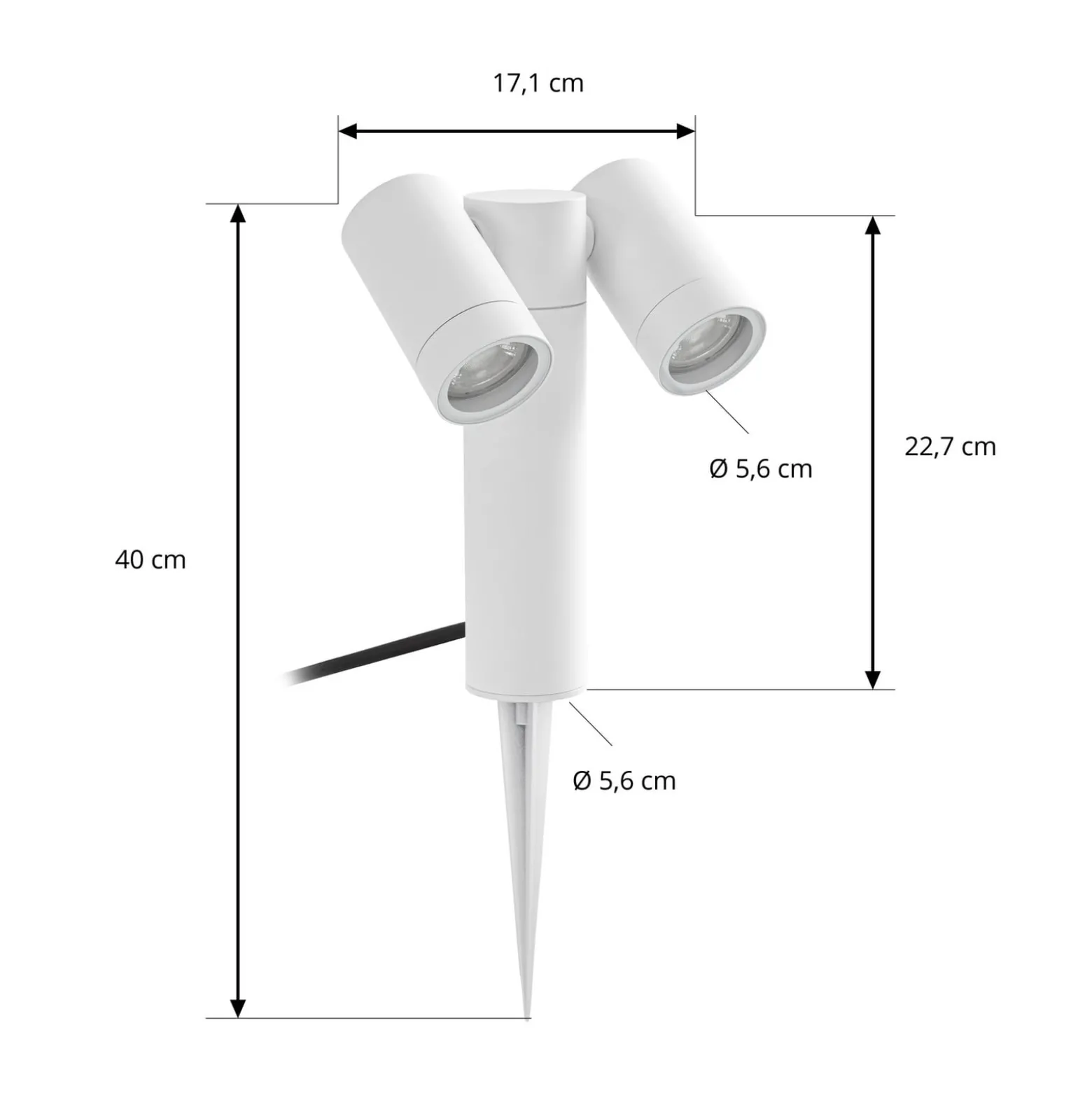 Prios Erdspießstrahler Tulimar, 2-flg., weiß, IP65