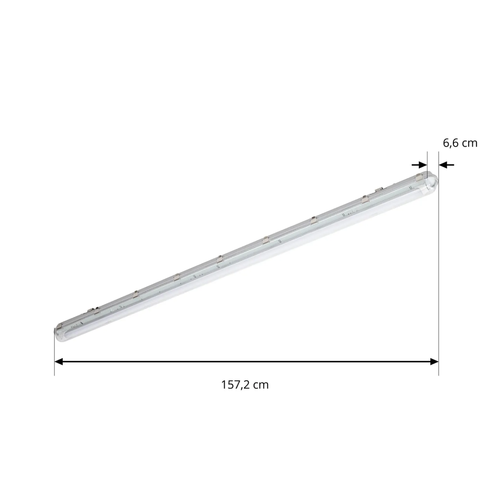 Prios Feuchtraumleuchte Lior, 157 cm, 1 x T8, G13, IP65, 18W