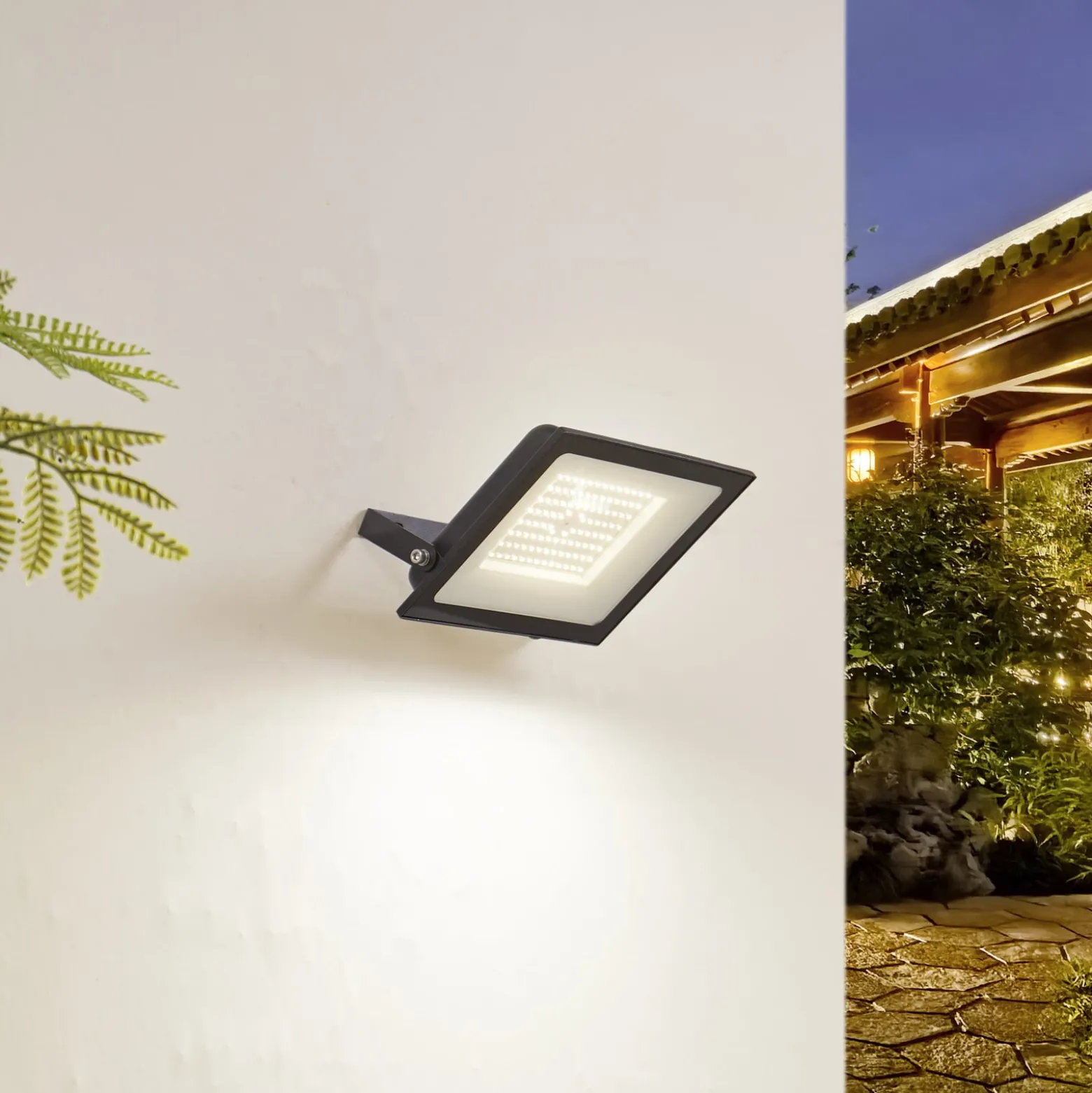 Prios LED-Außenstrahler Maikel, 100W, 8000lm, Metall
