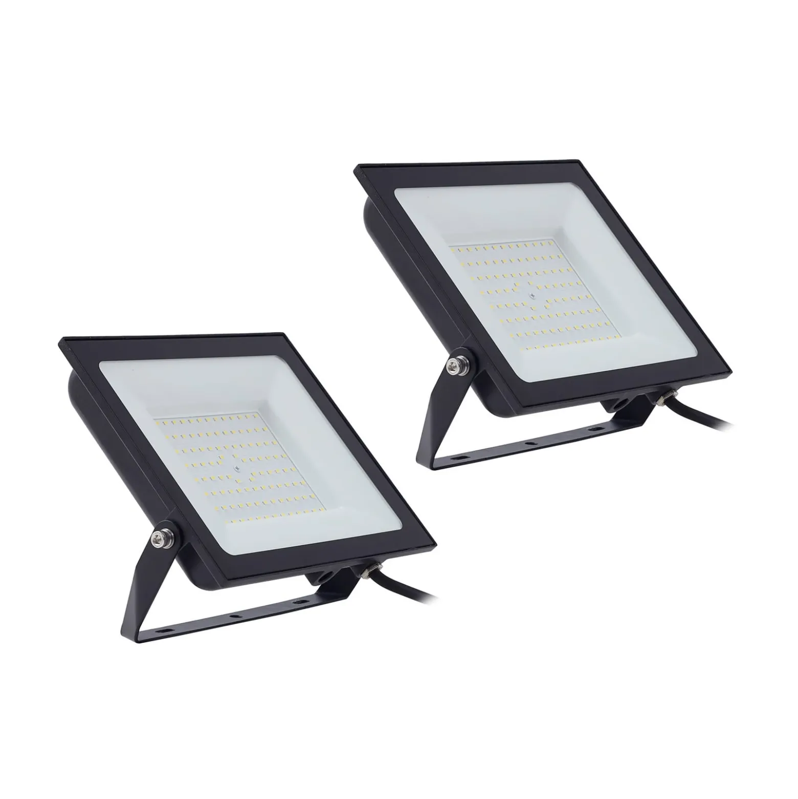 Prios LED-Außenstrahler Maikel, 100 W, Metall, 2er-Set