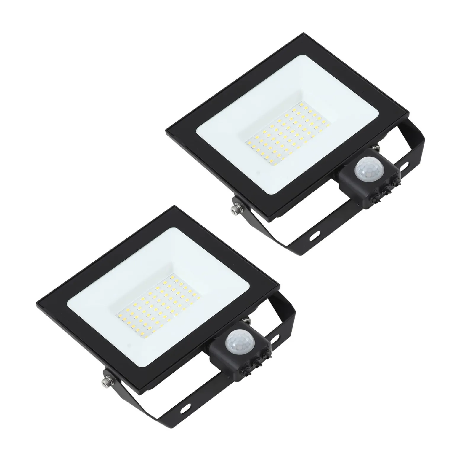 Prios LED-Außenstrahler Maikel, 50 W, Metall, Sensor 2er-Set