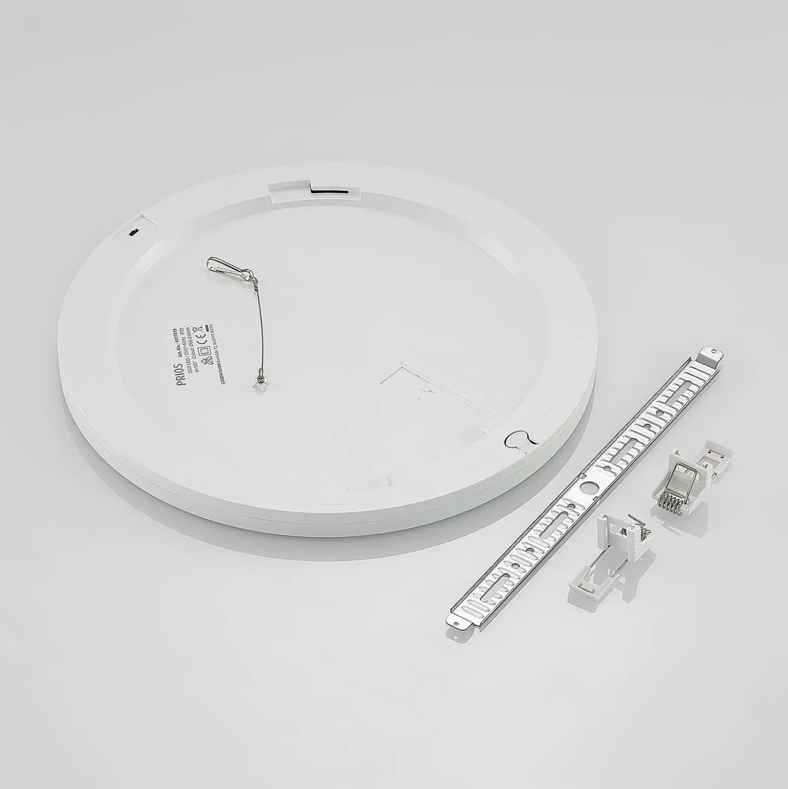 Prios LED-Deckenlampe Aureka, Bewegungsmelder, Ø 33 cm, weiß