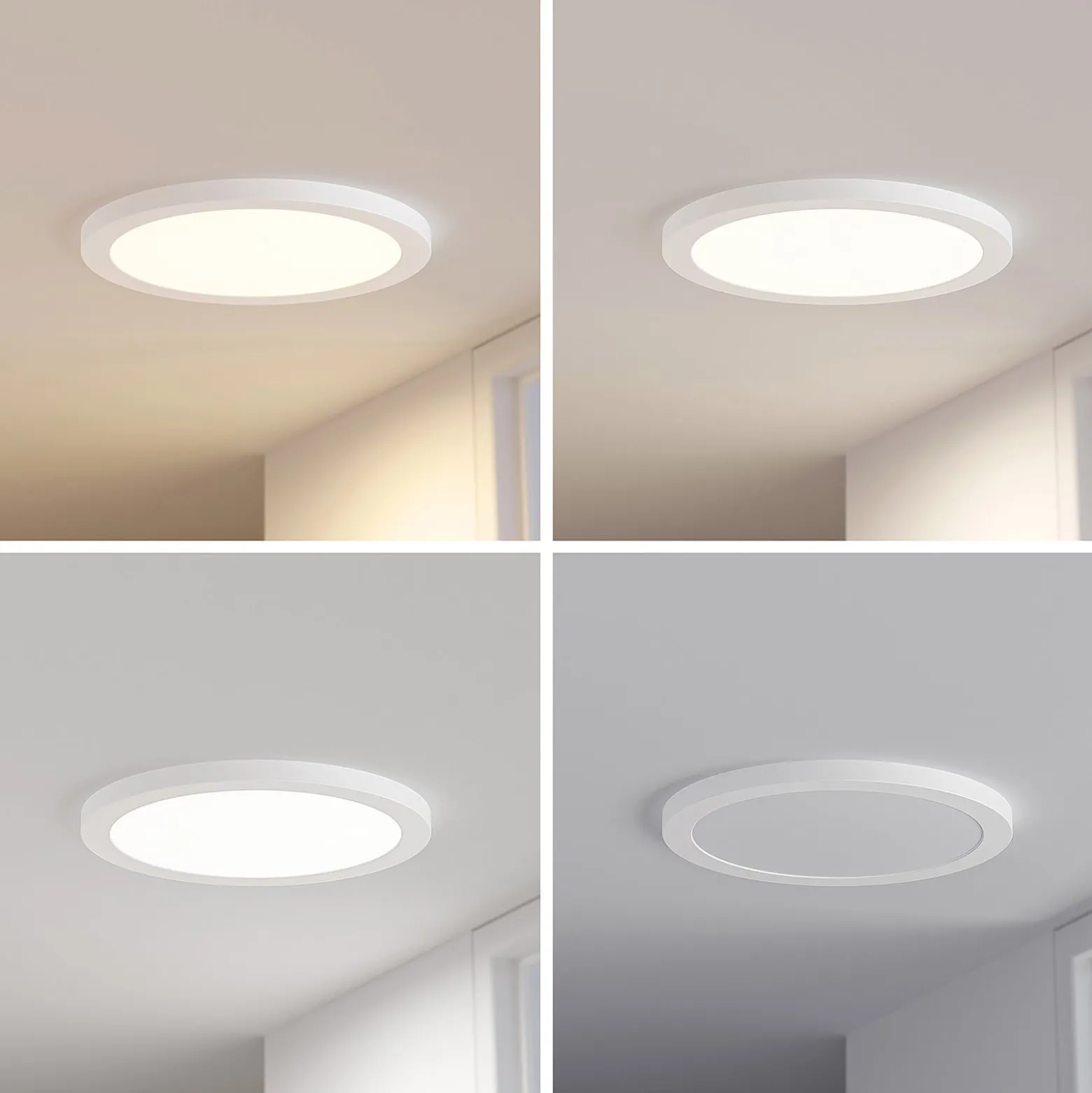 Prios LED-Deckenlampe Aureka, Bewegungsmelder, Ø 33 cm, weiß