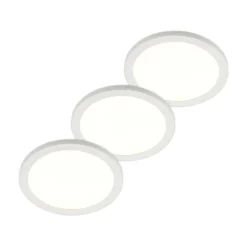Prios LED-Deckenlampe Aureka, 3er-Set, Sensor, Ø 33 cm, weiß