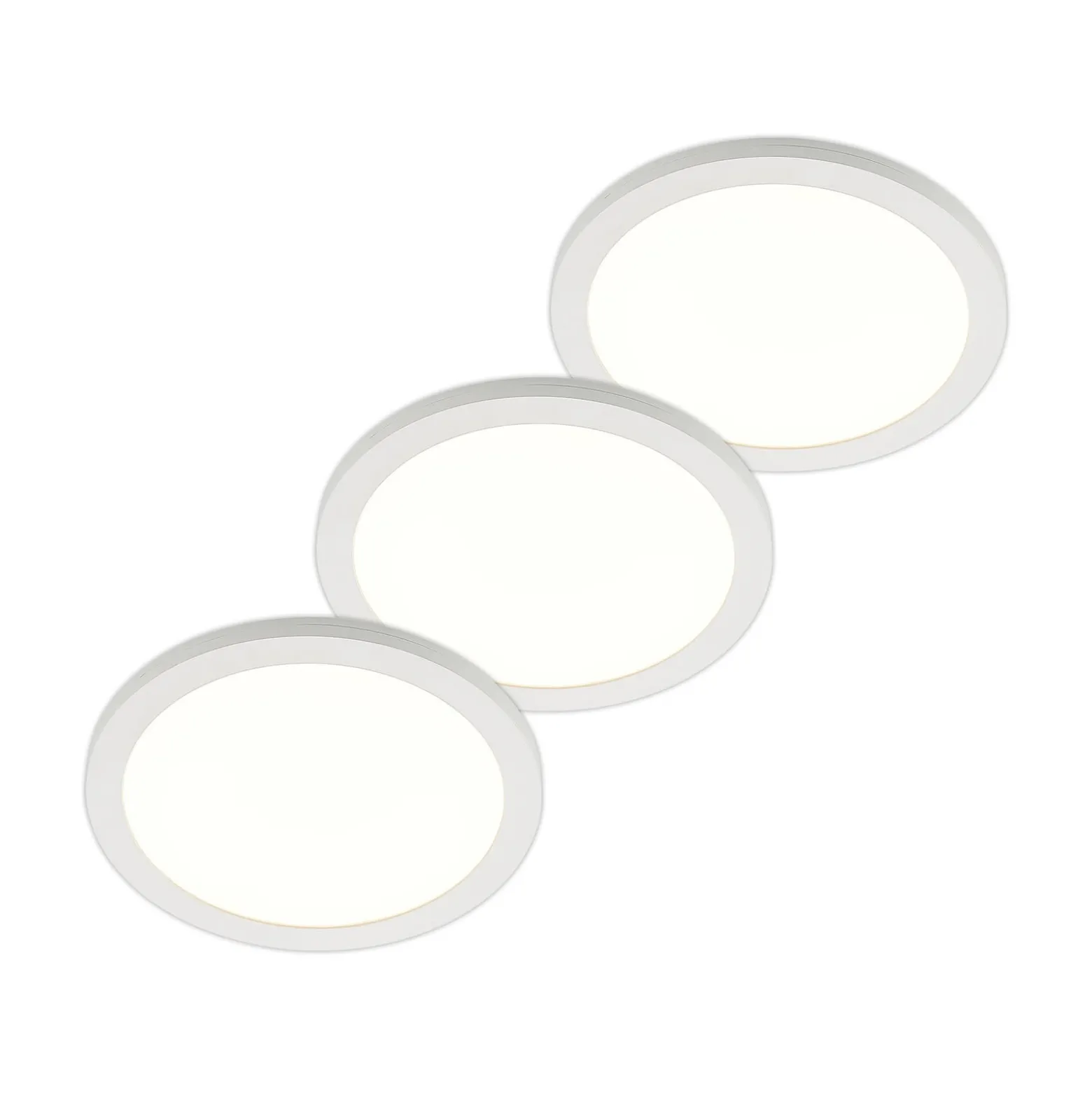 Prios LED-Deckenlampe Aureka, 3er-Set, Sensor, Ø 33 cm, weiß