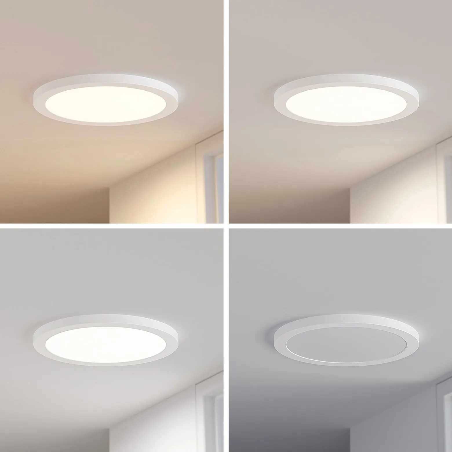 Prios LED-Deckenlampe Aureka, 3er-Set, Sensor, Ø 33 cm, weiß