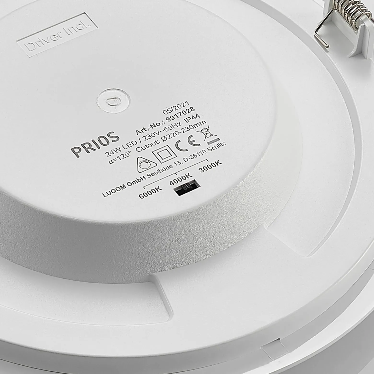 Prios LED-Einbaulampe Cadance, weiß, 24 cm, 3er-Set, CCT