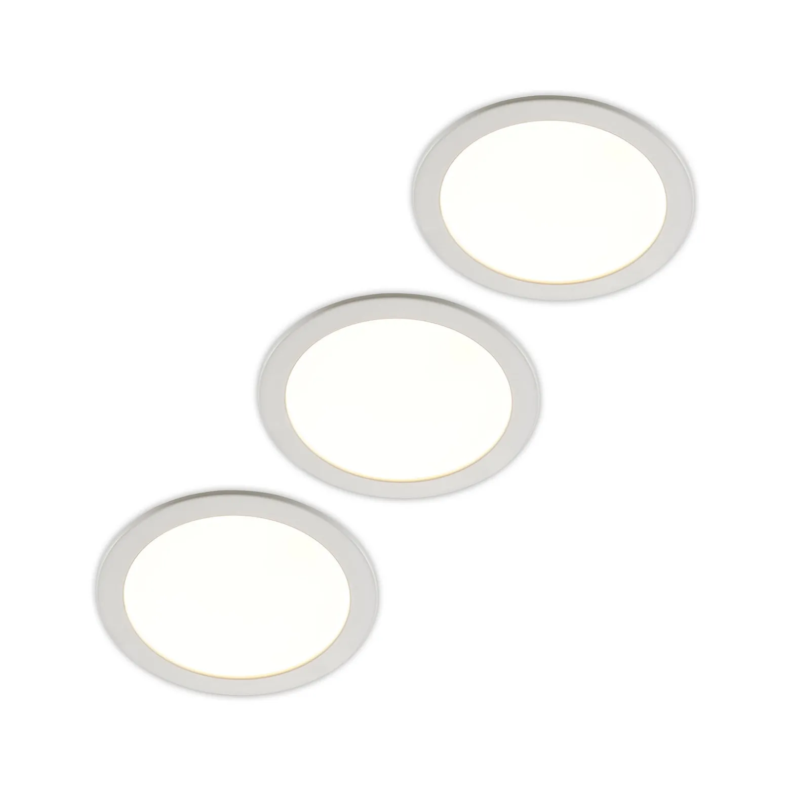Prios LED-Einbaulampe Cadance, weiß, 24 cm, 3er-Set, CCT