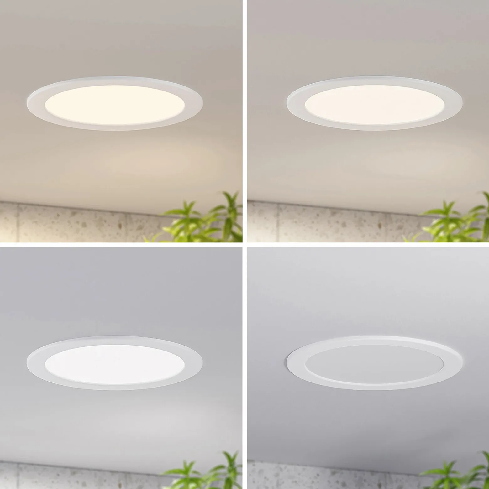 Prios LED-Einbaulampe Cadance, weiß, 24 cm, 3er-Set, CCT