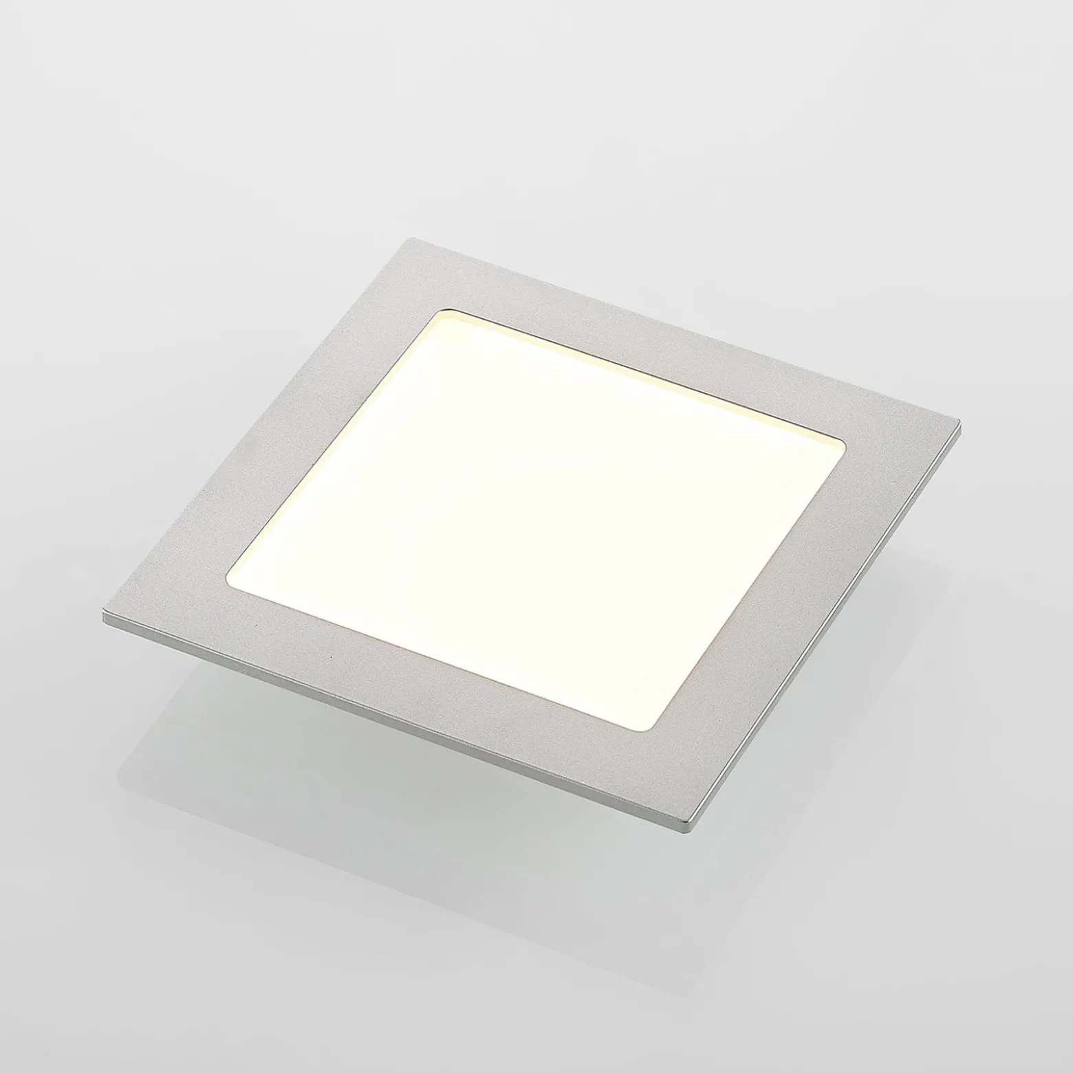 Prios LED-Einbaulampe Helina, silber, 16,5 cm, dimmbar