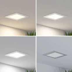 Prios LED-Einbaulampe Helina, silber, 16,5 cm, dimmbar