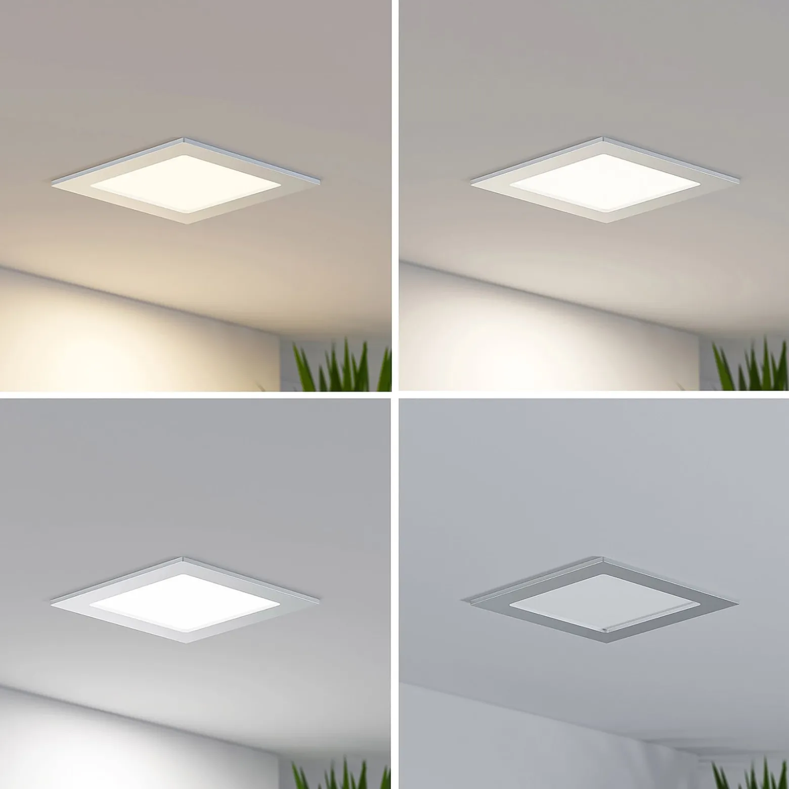 Prios LED-Einbaulampe Helina, silber, 16,5 cm, dimmbar