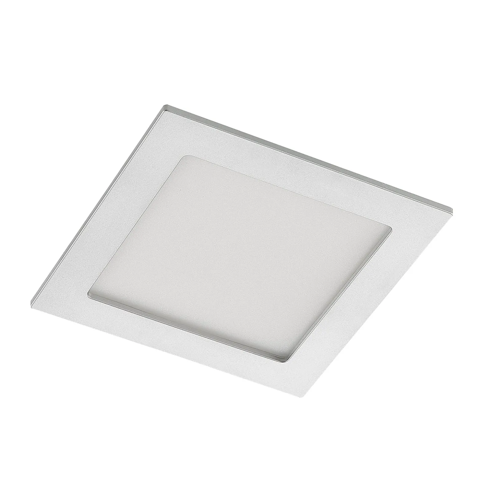 Prios LED-Einbaulampe Helina, silber, 16,5 cm, dimmbar