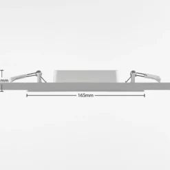 Prios LED-Einbaulampe Helina, silber, 16,5 cm, dimmbar