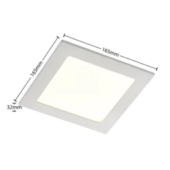 Prios LED-Einbaulampe Helina, silber, 16,5 cm, dimmbar