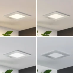 Prios LED-Einbaulampe Helina, silber, 11,5 cm, dimmbar