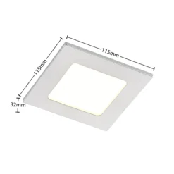 Prios LED-Einbaulampe Helina, silber, 11,5 cm, dimmbar