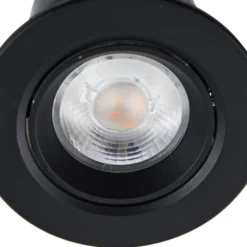 Prios LED-Einbauleuchte Shima, schwarz, 7 W, 3000K, dimmbar