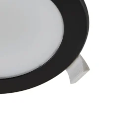 Prios LED-Einbaustrahler Rida, schwarz, Ø 12 cm, CCT, IP44