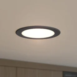 Prios LED-Einbaustrahler Rida, schwarz, 14,5 cm, 12 W, CCT