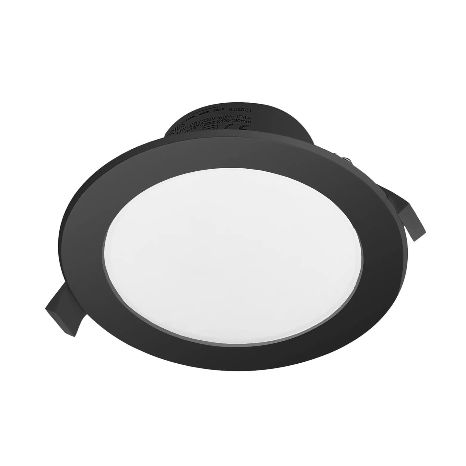 Prios LED-Einbaustrahler Rida, schwarz, 14,5 cm, 12 W, CCT