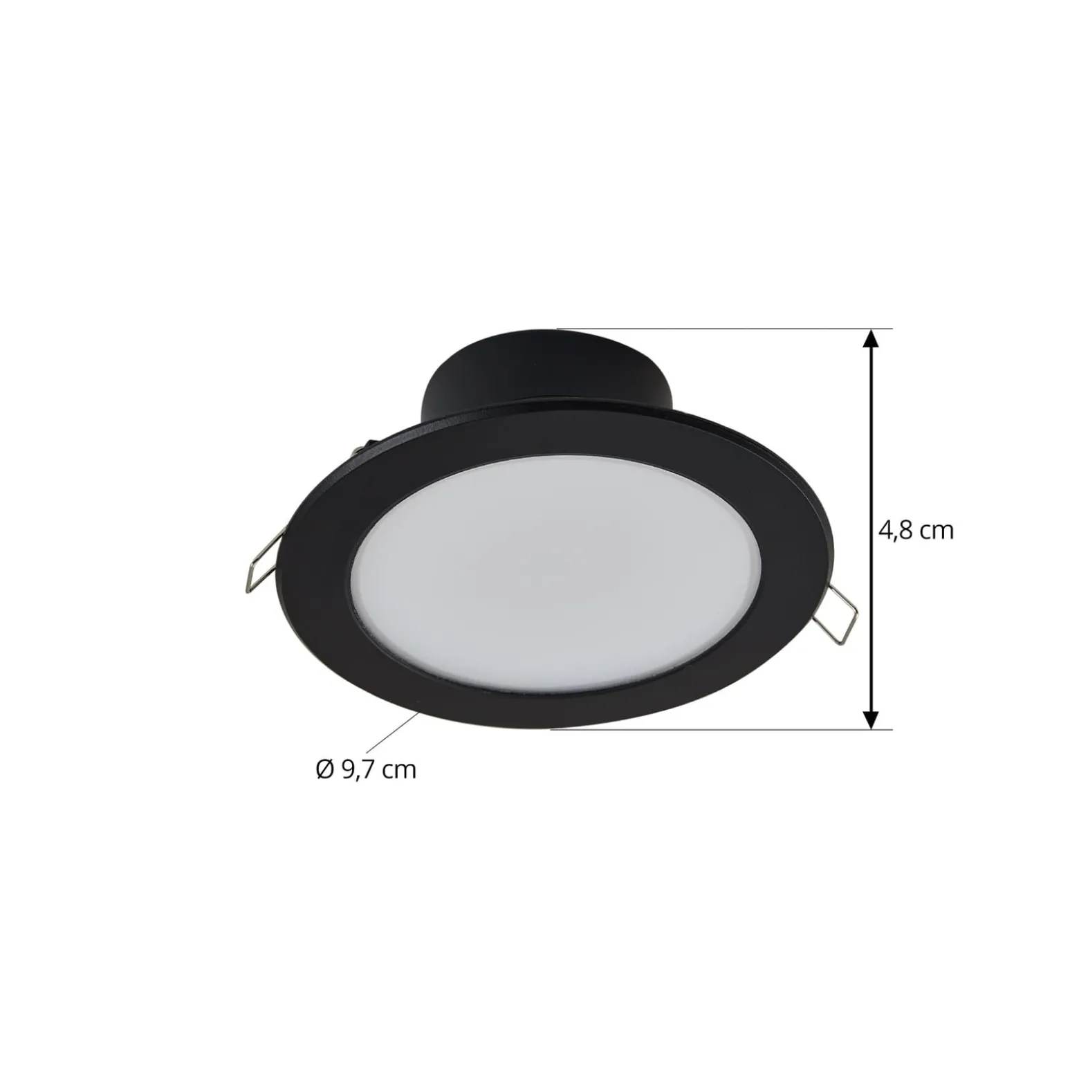 Prios LED-Einbaustrahler Rida, schwarz, 14,5 cm, 12 W, CCT