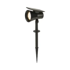 Prios LED-Solarstrahler Birko, Höhe 56 cm, schwarz, Erdspieß