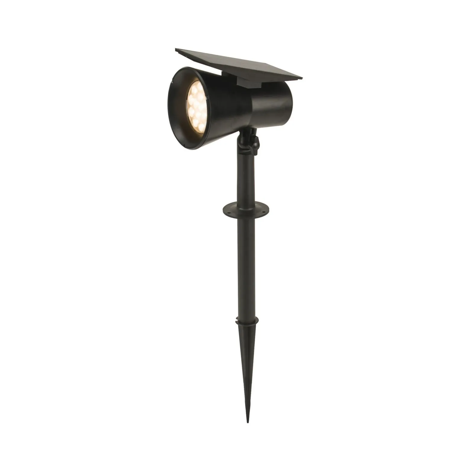 Prios LED-Solarstrahler Birko, Höhe 56 cm, schwarz, Erdspieß