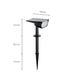 Prios LED-Solarstrahler Helier, 49 cm, schwarz, Erdspieß