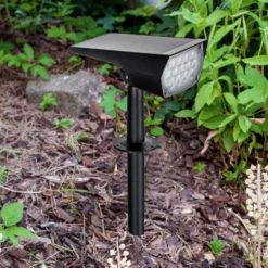 Prios LED-Solarstrahler Helier, 49 cm, schwarz, Erdspieß