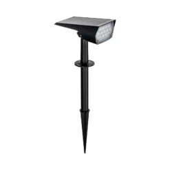 Prios LED-Solarstrahler Helier, 49 cm, schwarz, Erdspieß