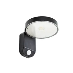 Prios LED-Solar-Wandleuchte Tarlson, rund, anthrazit, Sensor