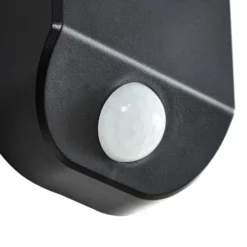 Prios LED-Solar-Wandleuchte Tarlson, rund, anthrazit, Sensor