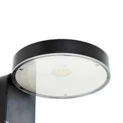 Prios LED-Solar-Wandleuchte Tarlson, rund, anthrazit, Sensor