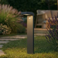 Prios LED-Solar-Wegeleuchte Aurino, schwarz, 75 cm, Sensor