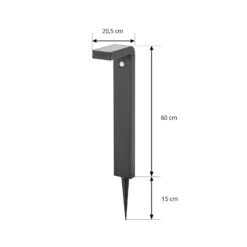 Prios LED-Solar-Wegeleuchte Aurino, schwarz, 75 cm, Sensor