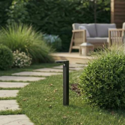 Prios LED-Solar-Wegeleuchte Tarlson, rund, anthrazit, Sensor