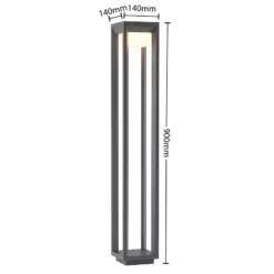 Prios LED-Wegeleuchte Gamion, 90 cm, anthrazit, Metall, IP54