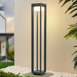 Prios LED-Wegeleuchte Gamion, 90 cm, anthrazit, Metall, IP54