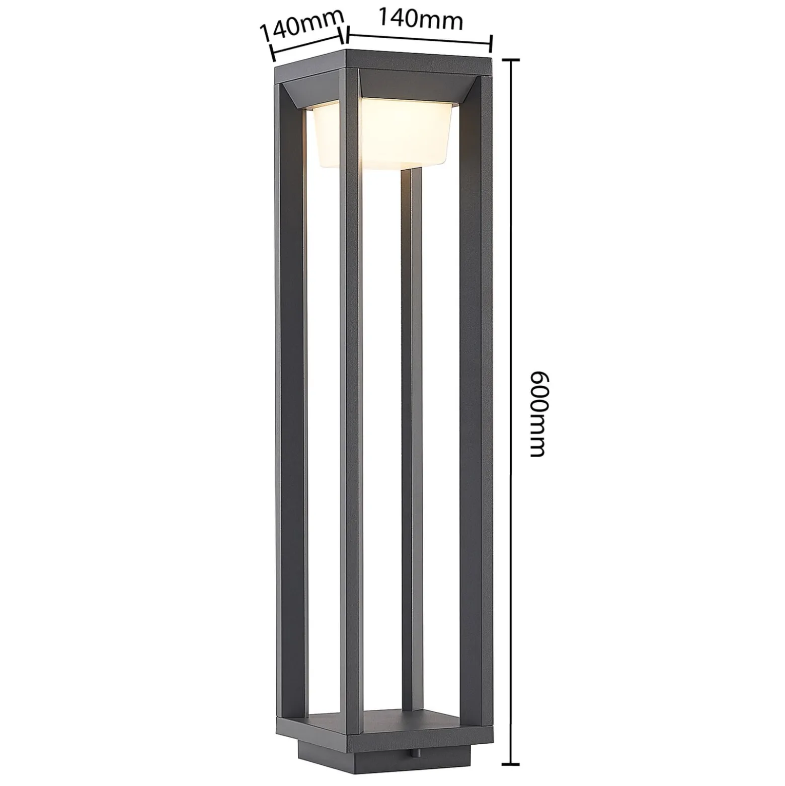 Prios LED-Wegeleuchte Gamion, 60 cm, anthrazit, Metall, IP54